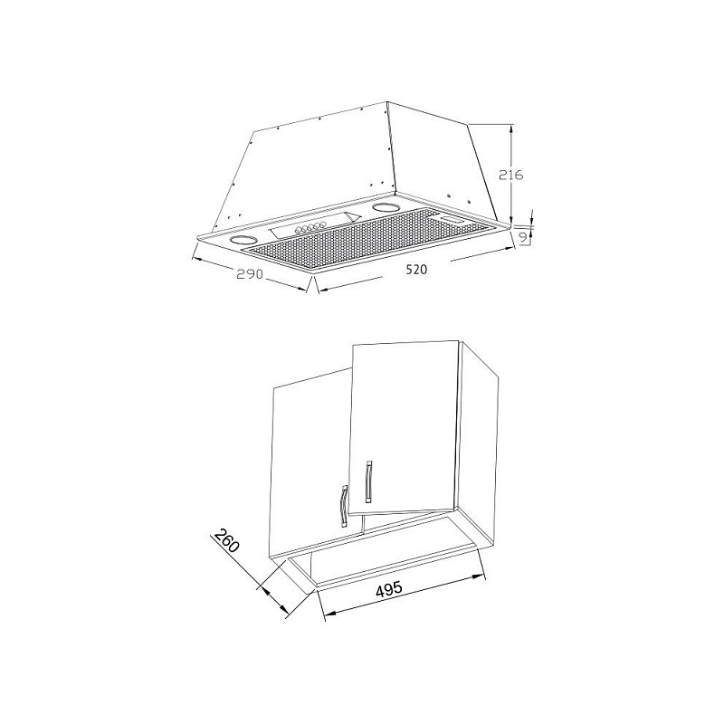 Купить Вытяжка встраиваемая KORTING KHI 6530 W — Фото 2