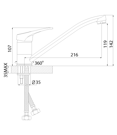 Купить Смеситель Rossinka B35-21U Смеситель для кухни — Фото 2