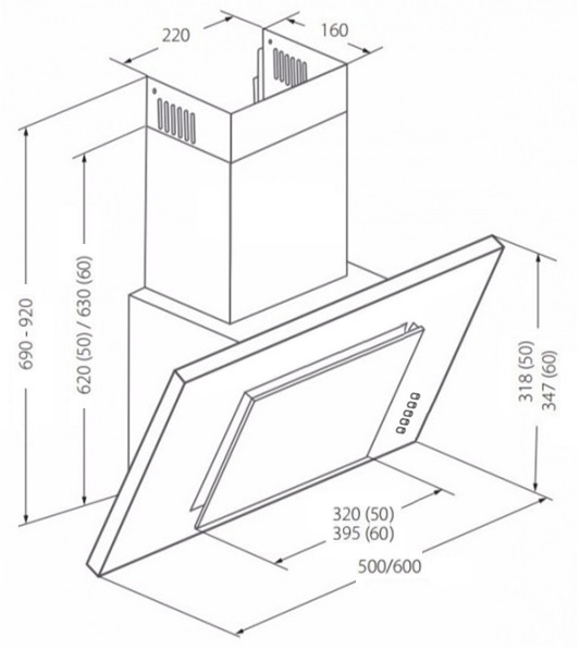 Купить Наклонная вытяжка AKPO WK-4 Optima duo 60 см. белый — Фото 2