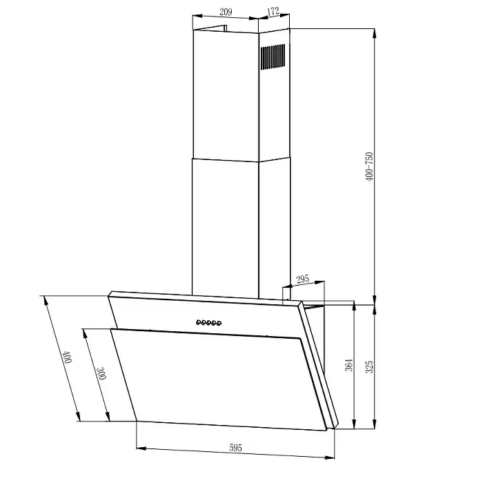 Купить Наклонная вытяжка EVELUX Tilda 60 BG — Фото 2