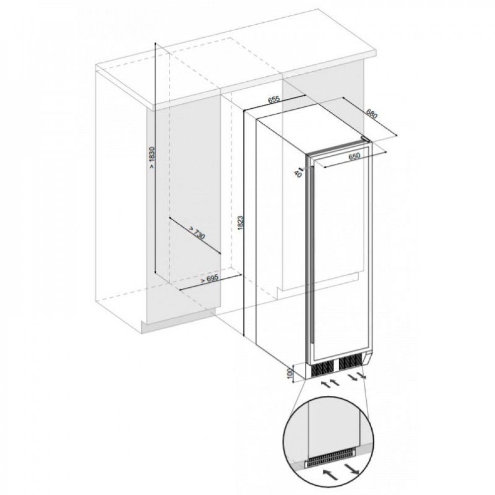 Купить Встраиваемый винный шкаф DUNAVOX DX-181.490DBK — Фото 4