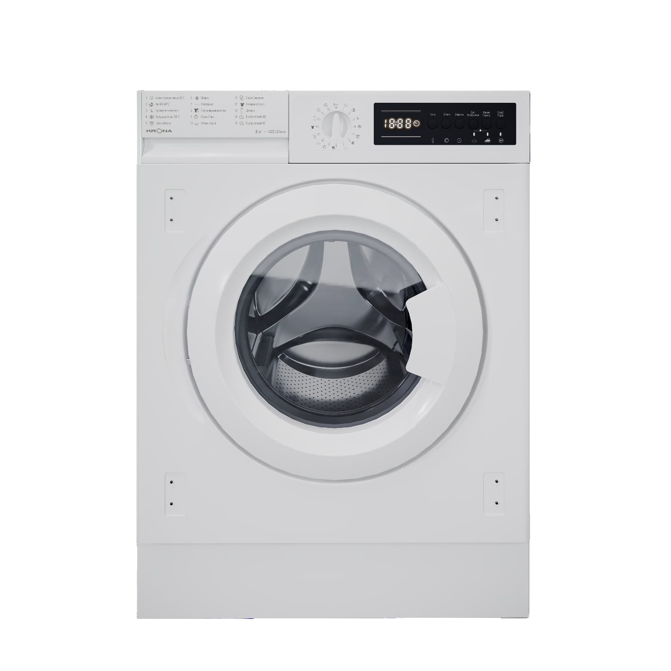 Встраиваемая стиральная машина KRONA KALISA 1400 8K WHITE KRWM 108																		 — описание, фото, цены в интернет-магазине PT Stores