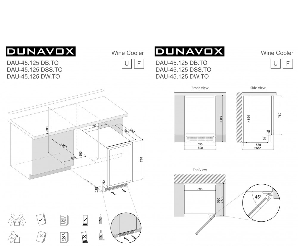 Купить Встраиваемый винный шкаф DUNAVOX DAUF-45.125DB.TO — Фото 6