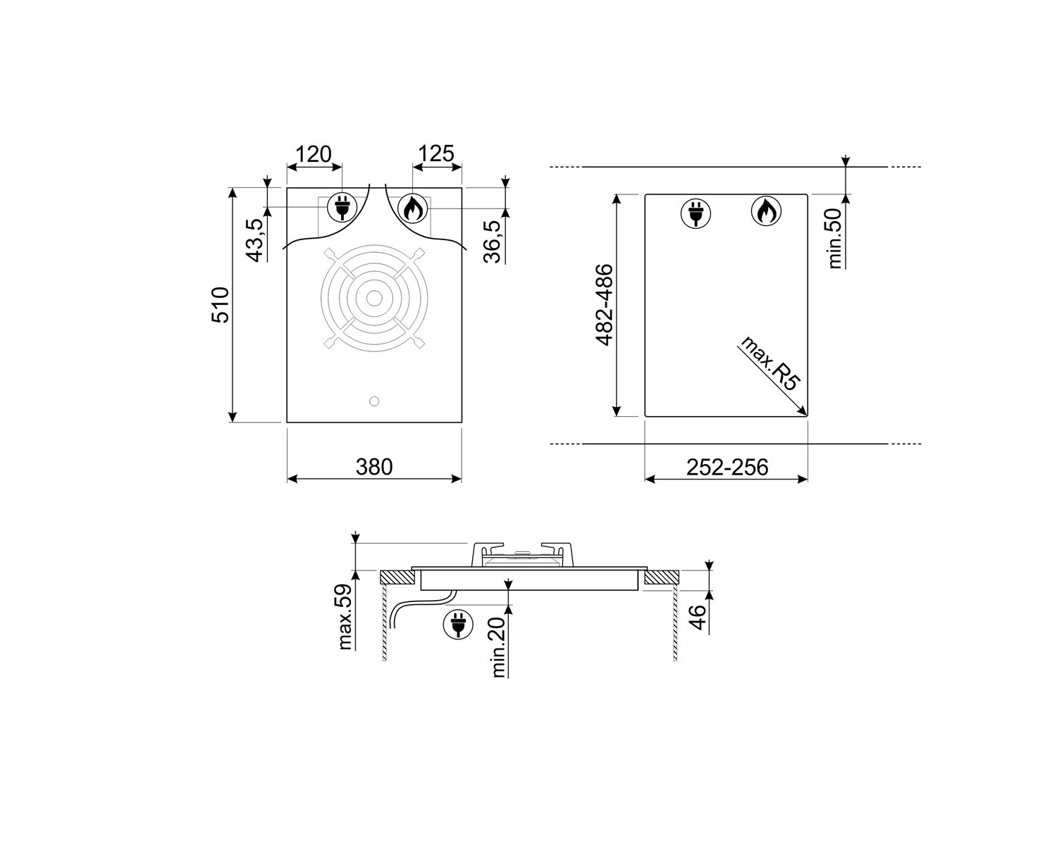 Купить Газовая варочная панель SMEG PV631CNR — Фото 2