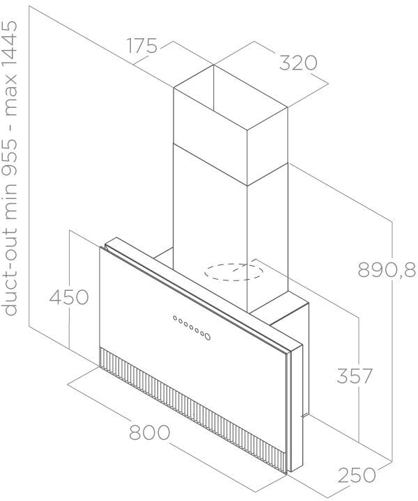 Купить Наклонная вытяжка ELICA SUPER PLAT GR/F/80 — Фото 4