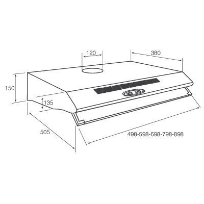 Купить Плоская вытяжка JET AIR SUNNY/60 2M BR al — Фото 2