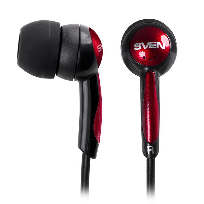 Наушники SVEN E-130 черный, красный																		 — описание, фото, цены в интернет-магазине PT Stores