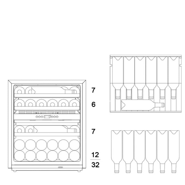 Купить Встраиваемый винный шкаф DUNAVOX DAVG-32.80DSS.TO — Фото 5