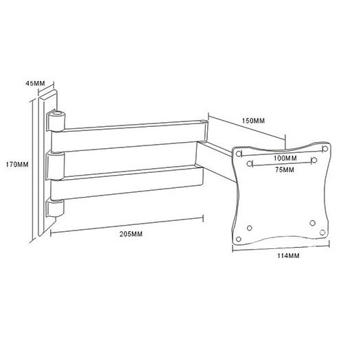 Купить Кронштейн ARM MEDIA LCD-7101 черный 10"-26" — Фото 2