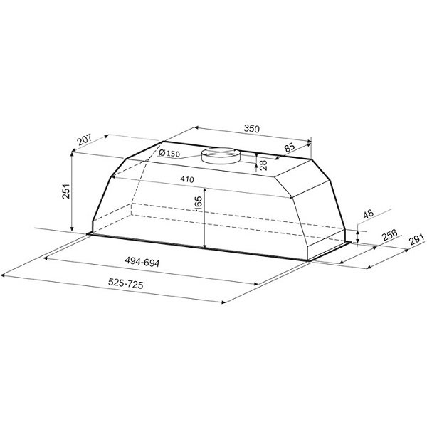 Купить Вытяжка встраиваемая KRONA Ameli 600 inox PB — Фото 2