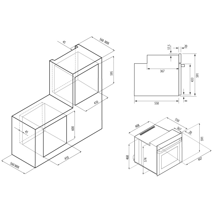 Купить Электрический духовой шкаф KRONA CORRENTE 45 WH — Фото 2