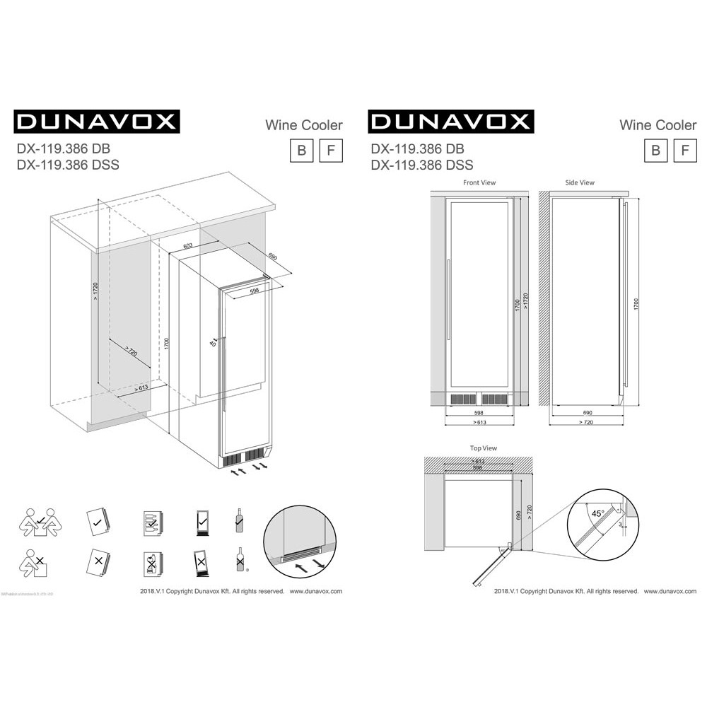Купить Встраиваемый винный шкаф DUNAVOX DX-119.386DB — Фото 2