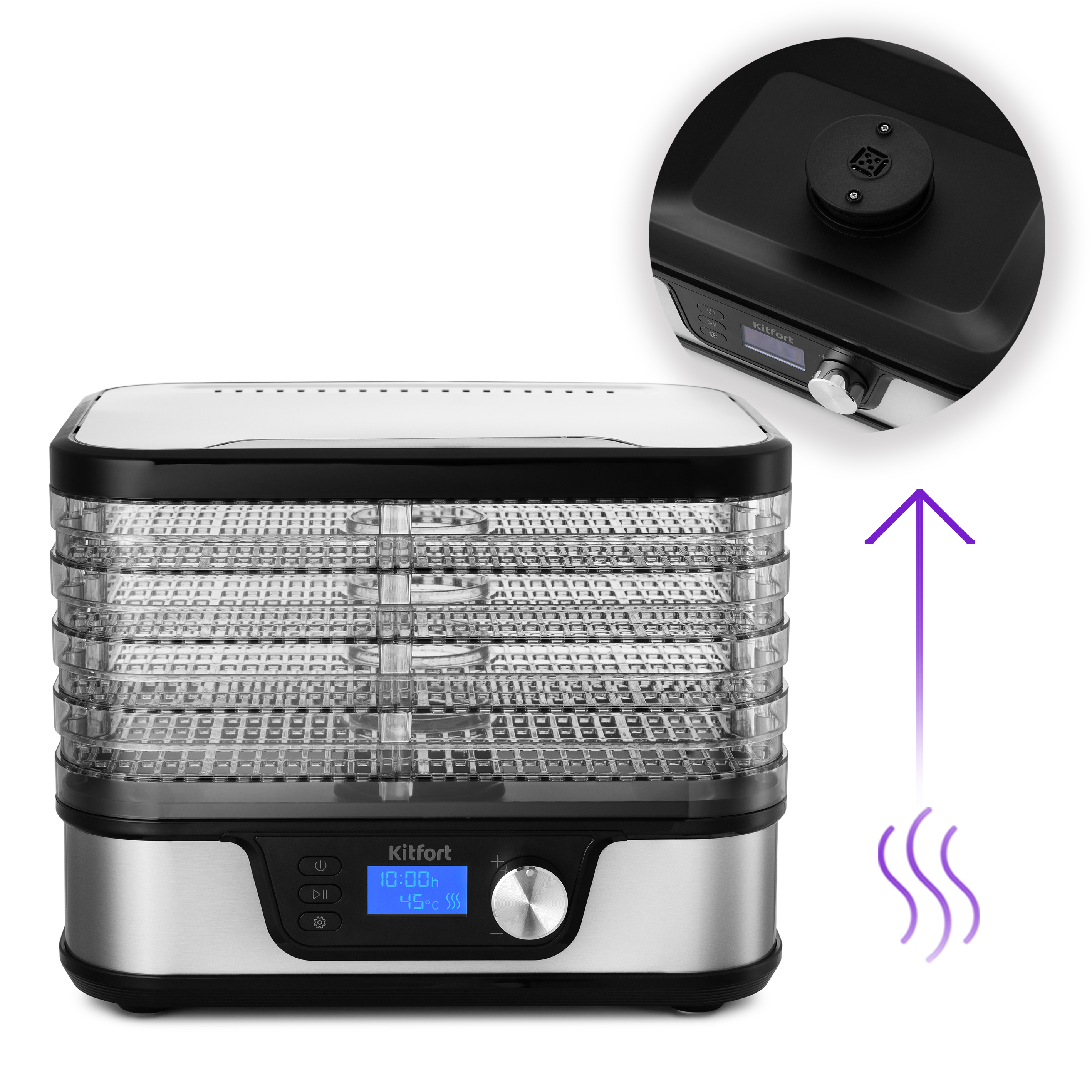 Купить Сушилка для овощей и фруктов Kitfort КТ-1918 5 под черный — Фото 5