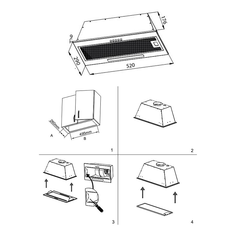 Купить Вытяжка встраиваемая EVELUX Integral 60 B — Фото 2