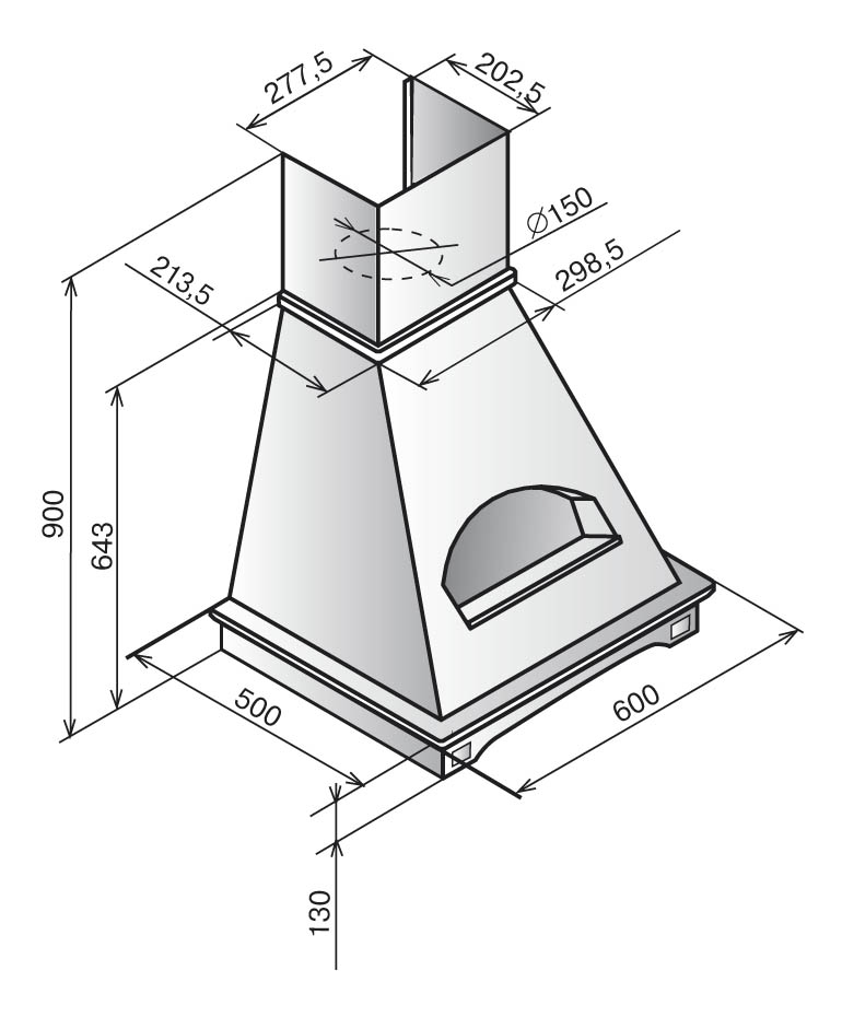Купить Купольная вытяжка ELIKOR Бельведер Флореале 60П-650-П3Д бежевый/дуб неокр — Фото 3