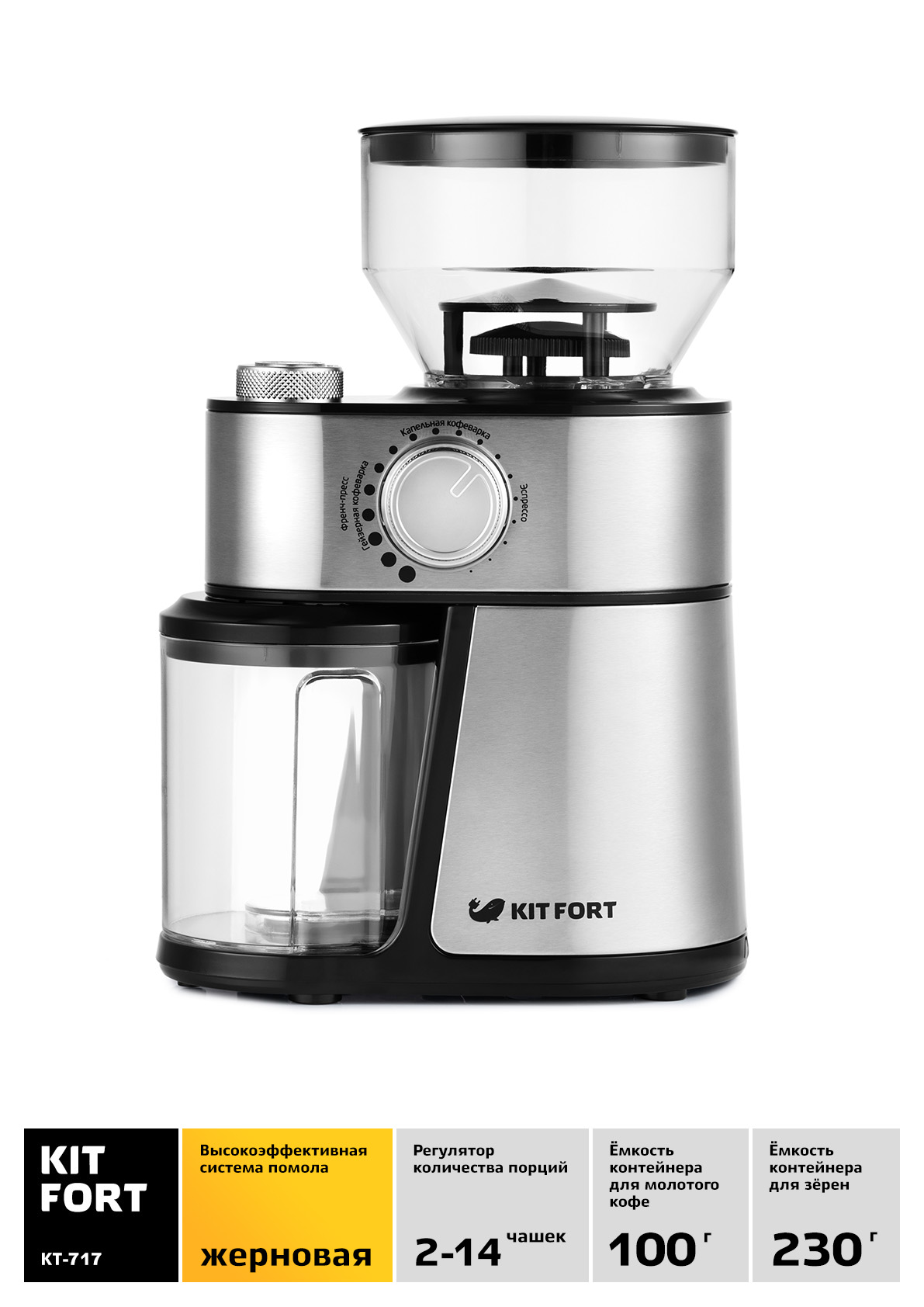 Купить Кофемолка Kitfort КТ-717 — Фото 2
