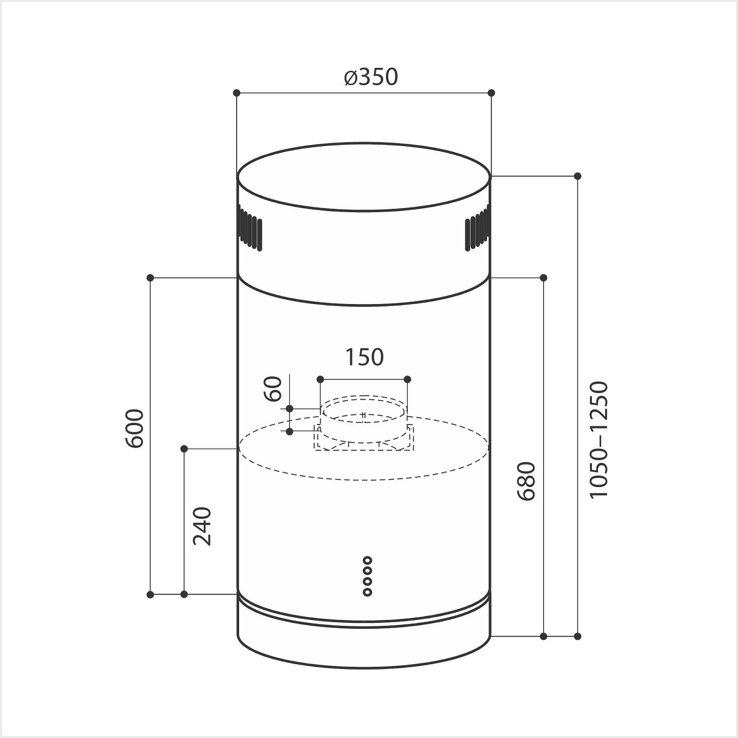 Купить Островная вытяжка LEX Tubo Isola 350 INOX нержавеющая сталь — Фото 5