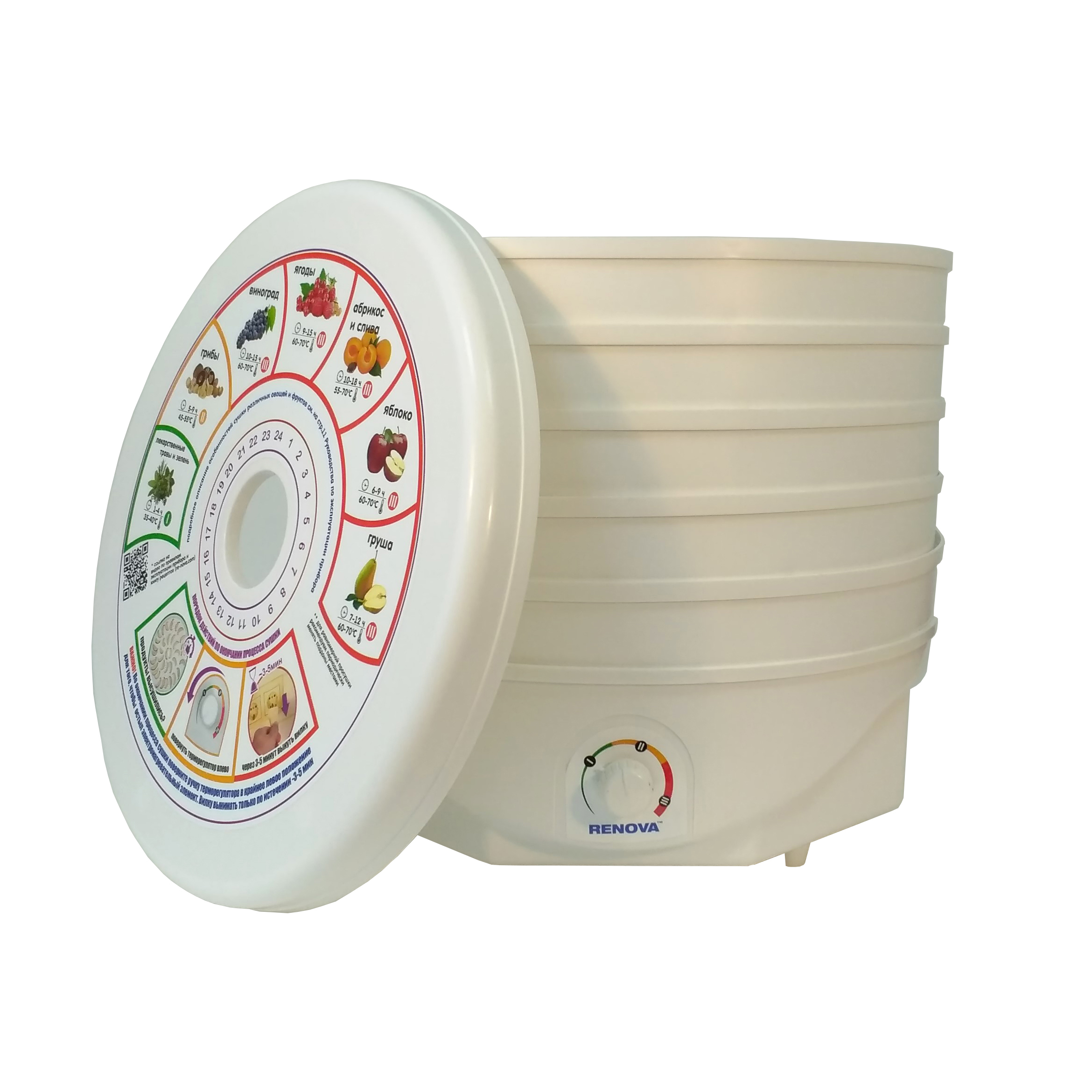 Сушилка для овощей и фруктов RENOVA DVN37-500/5 (R)   																		 — описание, фото, цены в интернет-магазине PT Stores