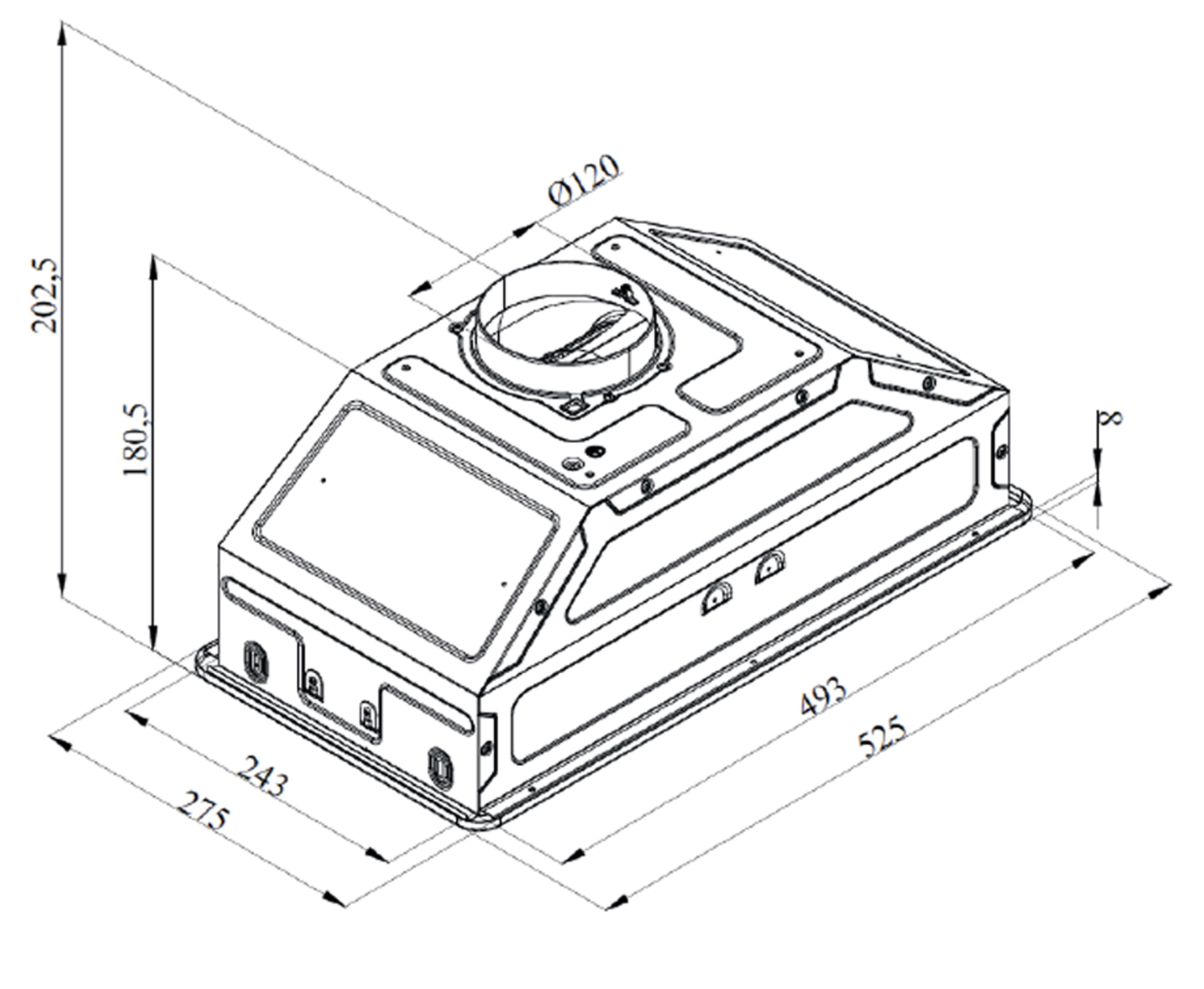 Купить Вытяжка встраиваемая Monsher INHIT 60 Acier — Фото 2