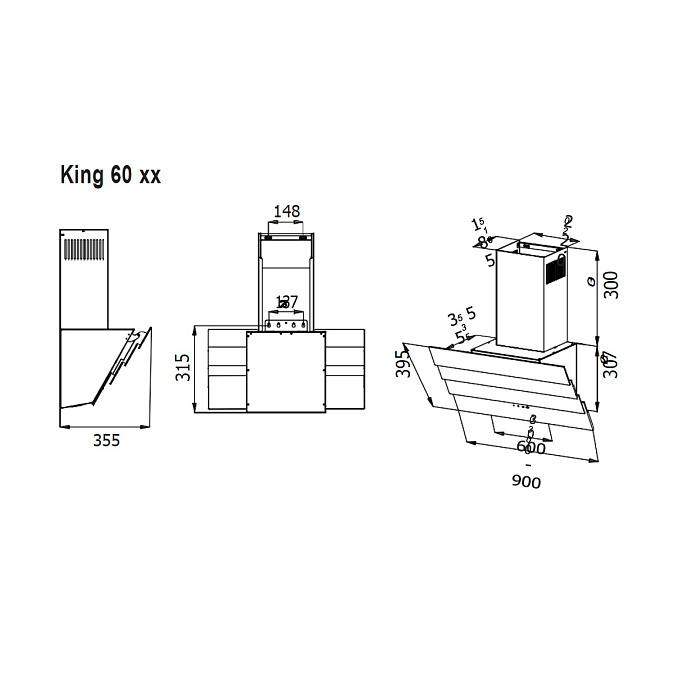Купить Наклонная вытяжка EVELUX King 60 BG — Фото 3