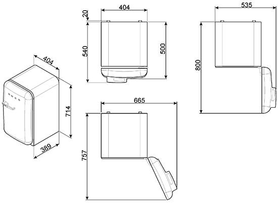 Купить Холодильник Smeg FAB5LBL5 — Фото 3