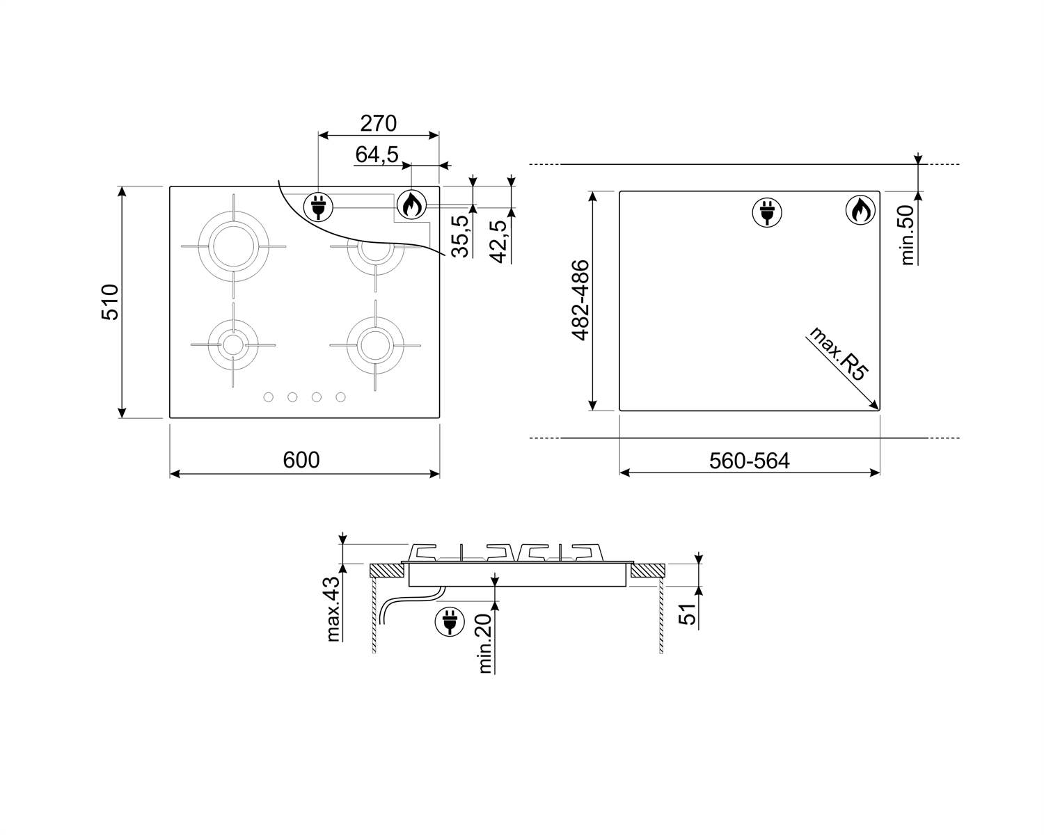 Купить Газовая варочная панель SMEG PVL664CN — Фото 2