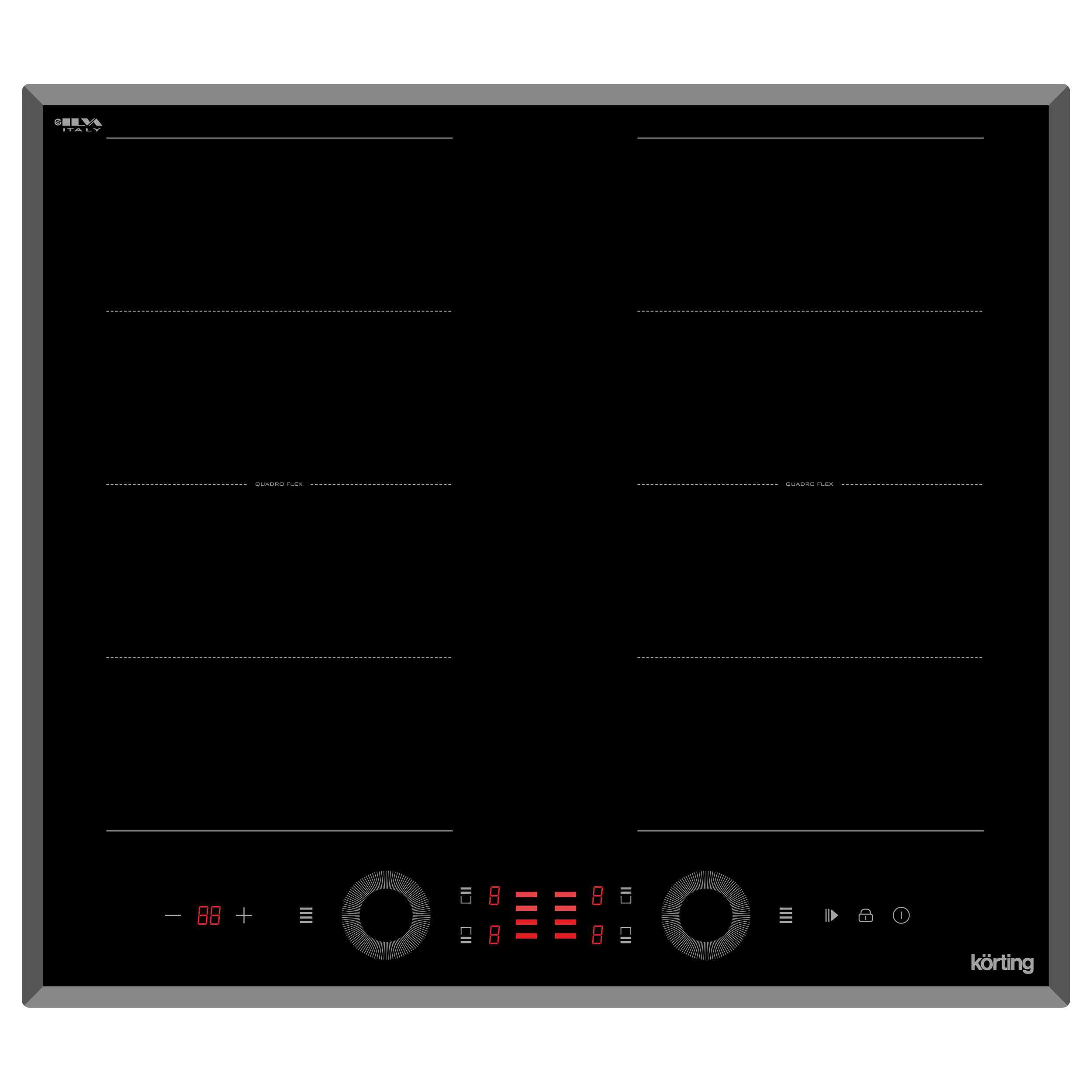 Индукционная варочная панель KORTING HIB 68700 B Quadro																		 — описание, фото, цены в интернет-магазине PT Stores