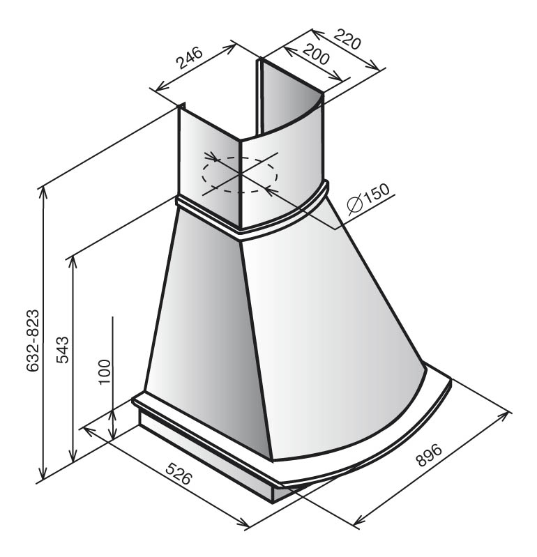 Купить Купольная вытяжка ELIKOR Ротонда 90П-650-П3Д бежевый/дуб неокр — Фото 2