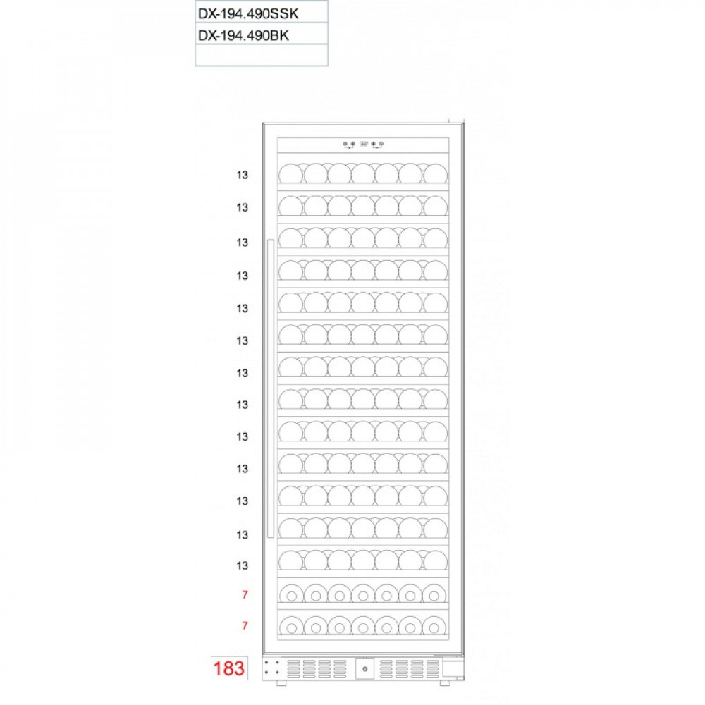 Купить Встраиваемый винный шкаф DUNAVOX DX-194.490BK — Фото 3