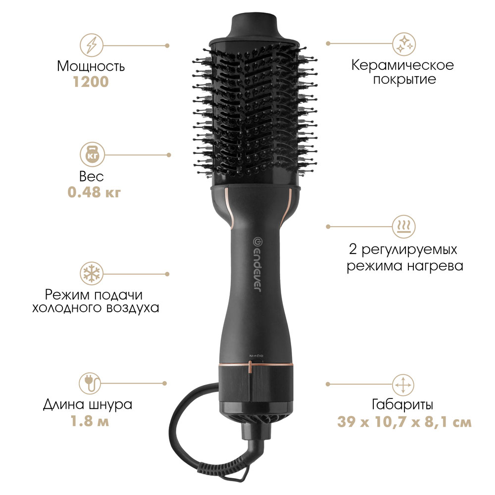 Купить Прибор для укладки волос ENDEVER Aurora-499 черный — Фото 4