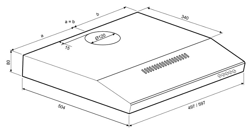 Купить Плоская вытяжка KRONA JESSICA slim 600 inox push button — Фото 5
