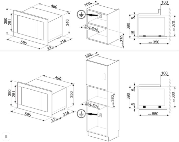 Купить Встраиваемая СВЧ печь SMEG FMI120N2 — Фото 2