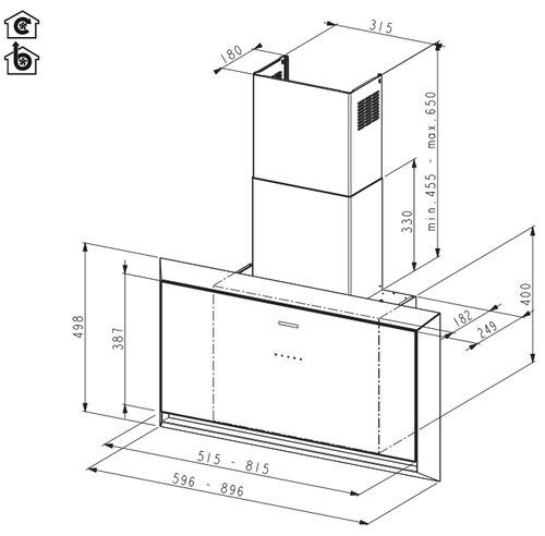 Купить Наклонная вытяжка FABER TWICE ARIES X/BK MATT A60 — Фото 3