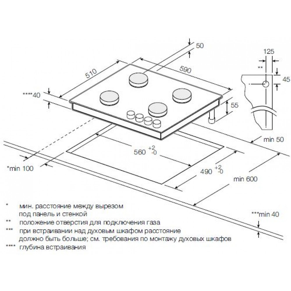 Купить Газовая варочная панель GRAUDE GS 60.3 G — Фото 2