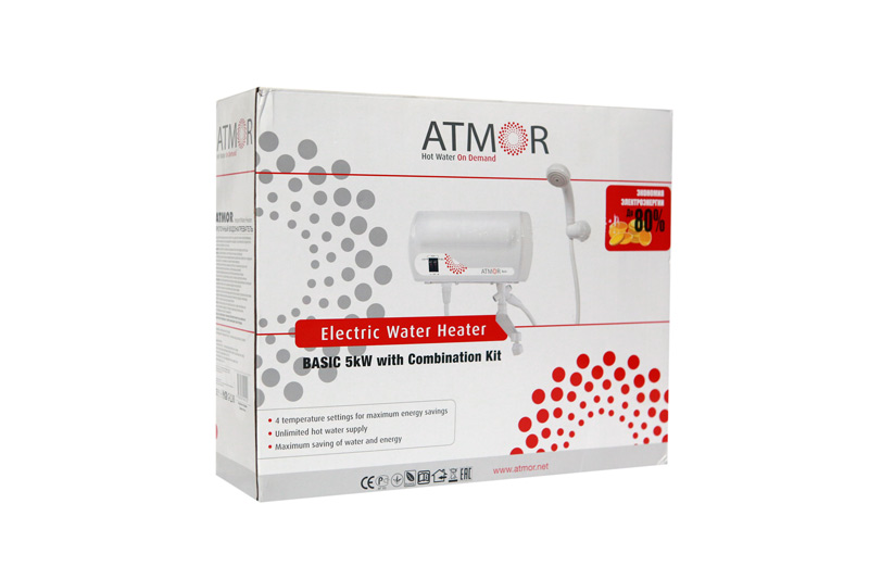 Купить Водонагреватель проточный ATMOR BASIC+ 5кВт (душ+кран) — Фото 2