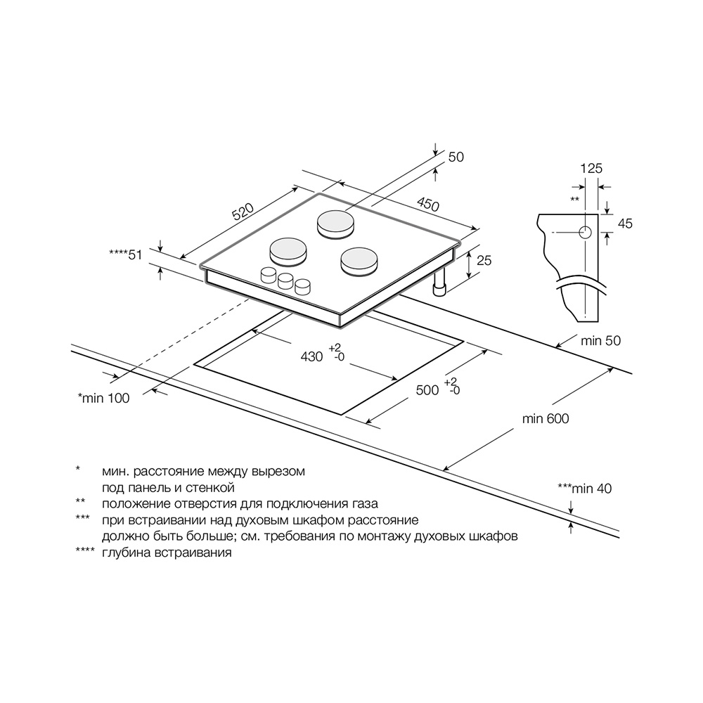 Купить Газовая варочная панель GRAUDE GS 45.1 S — Фото 2