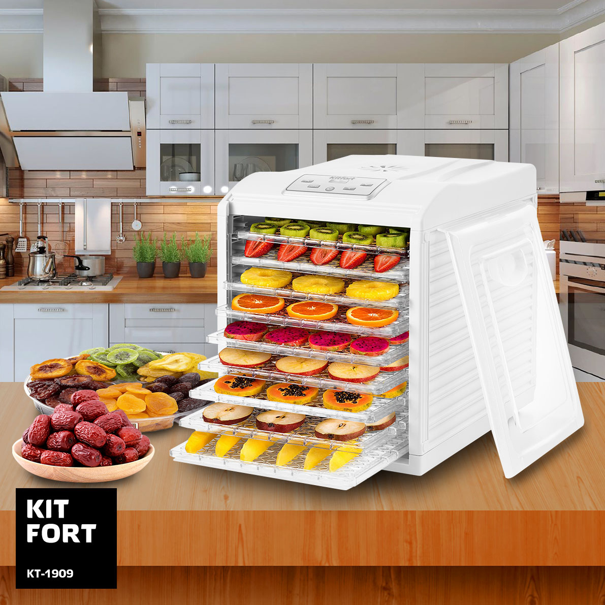 Купить Сушилка для овощей и фруктов Kitfort KT-1909, 9 под. — Фото 6