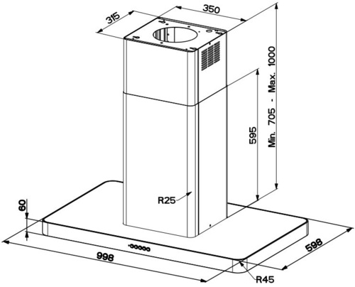 Купить Островная вытяжка FABER T-LIGHT IS.INOX A100 EVO — Фото 2