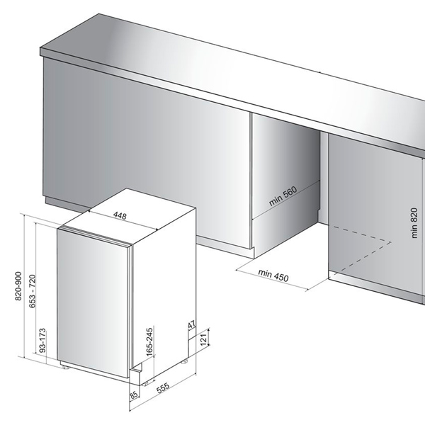 Купить Встраиваемая посудомоечная машина HOTPOINT-ARISTON HSIC 3T127 — Фото 2