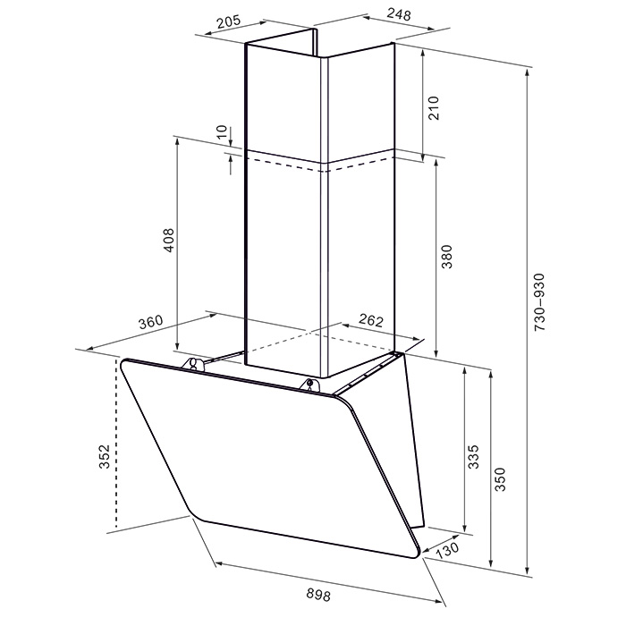 Купить Наклонная вытяжка KRONA LIORA 900 black S — Фото 2