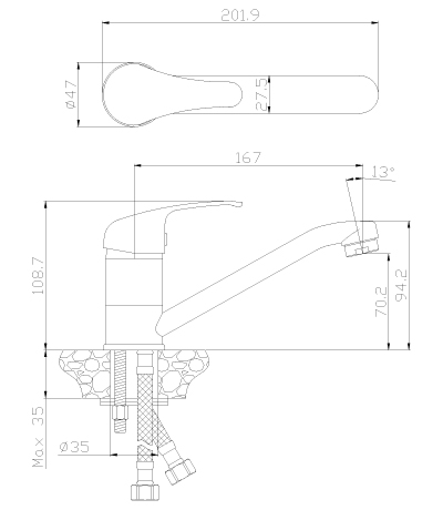Купить Смеситель Rossinka Y35-22 Смеситель для кухни — Фото 2