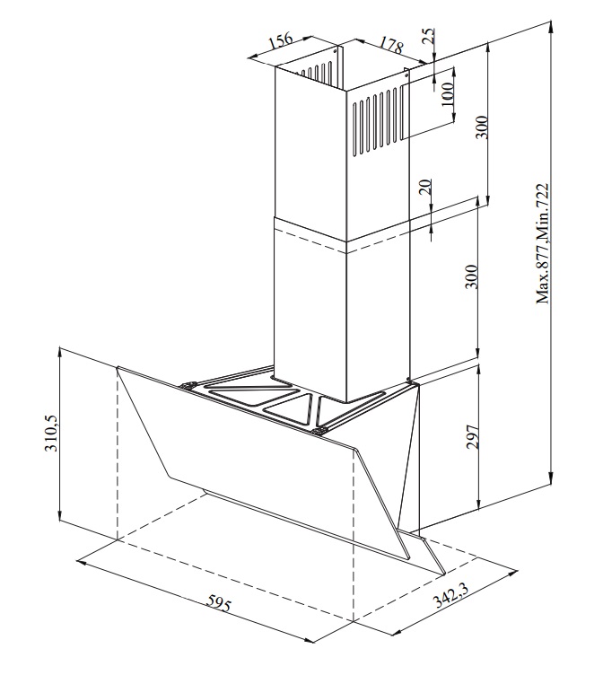 Купить Наклонная вытяжка Monsher LAVAL 60 Blanc — Фото 5