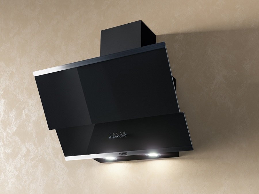 Купить Наклонная вытяжка KRONA IRIDA 600 black push button  — Фото 2