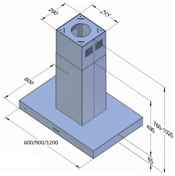 Купить Островная вытяжка AKPO WK-8 Исла Феникс 90 см. нержавейка — Фото 3