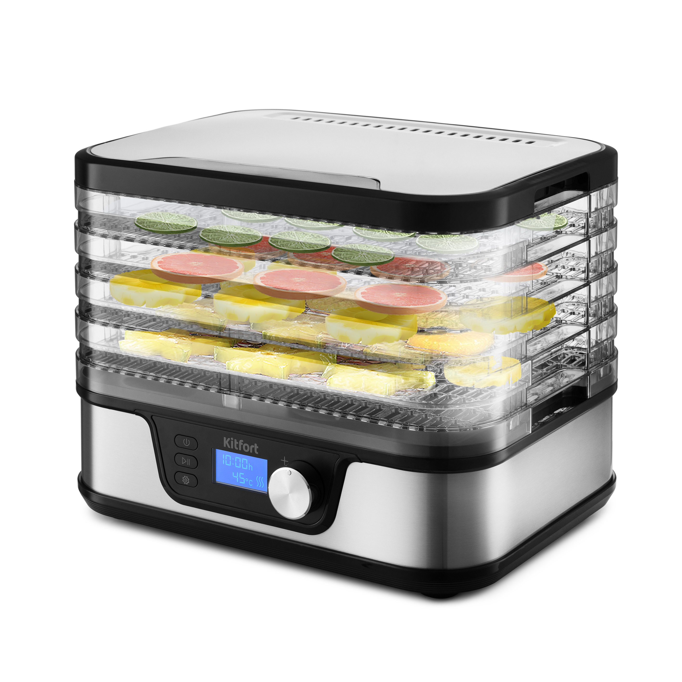 Сушилка для овощей и фруктов Kitfort КТ-1918 5 под черный																		 — описание, фото, цены в интернет-магазине PT Stores