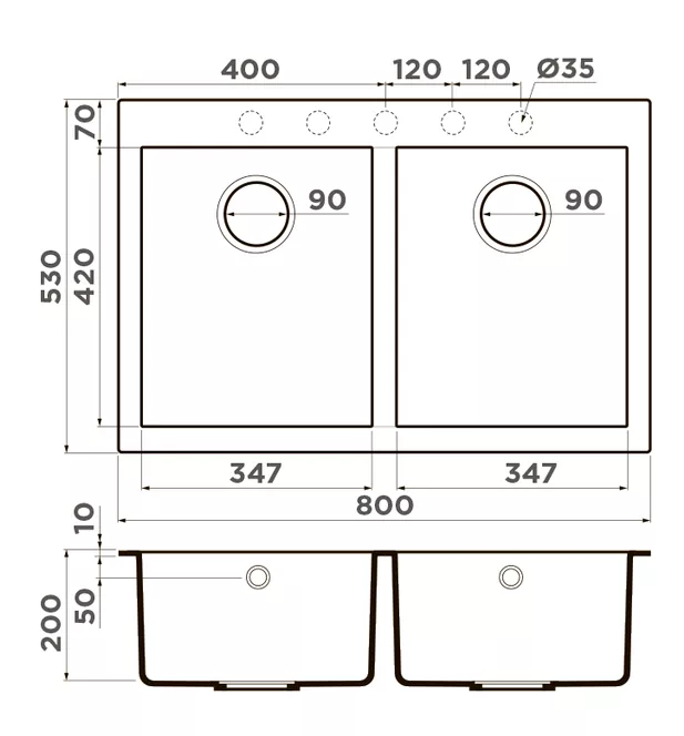 Купить Мойка OMOIKIRI Bosen 80-2-WH Tetogranit/белый — Фото 2