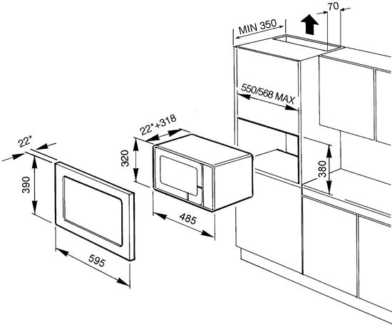 Купить Встраиваемая СВЧ печь SMEG FME20TC — Фото 2