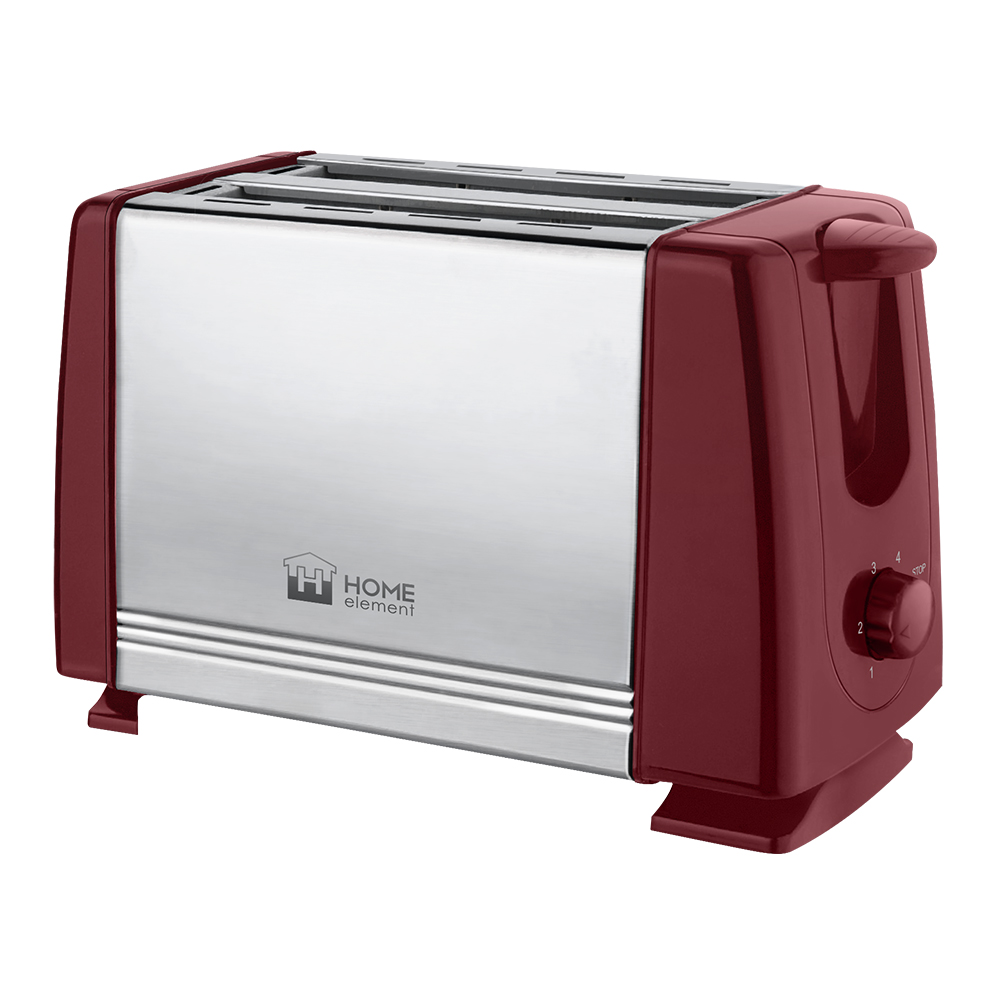 Тостер HOME-ELEMENT HE-TS500 бордовый гранат																		 — описание, фото, цены в интернет-магазине PT Stores