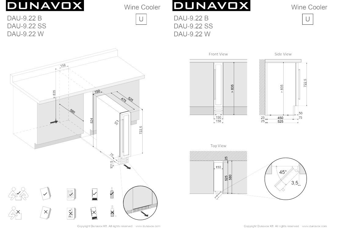 Купить Встраиваемый винный шкаф DUNAVOX DAU-9.22W — Фото 3