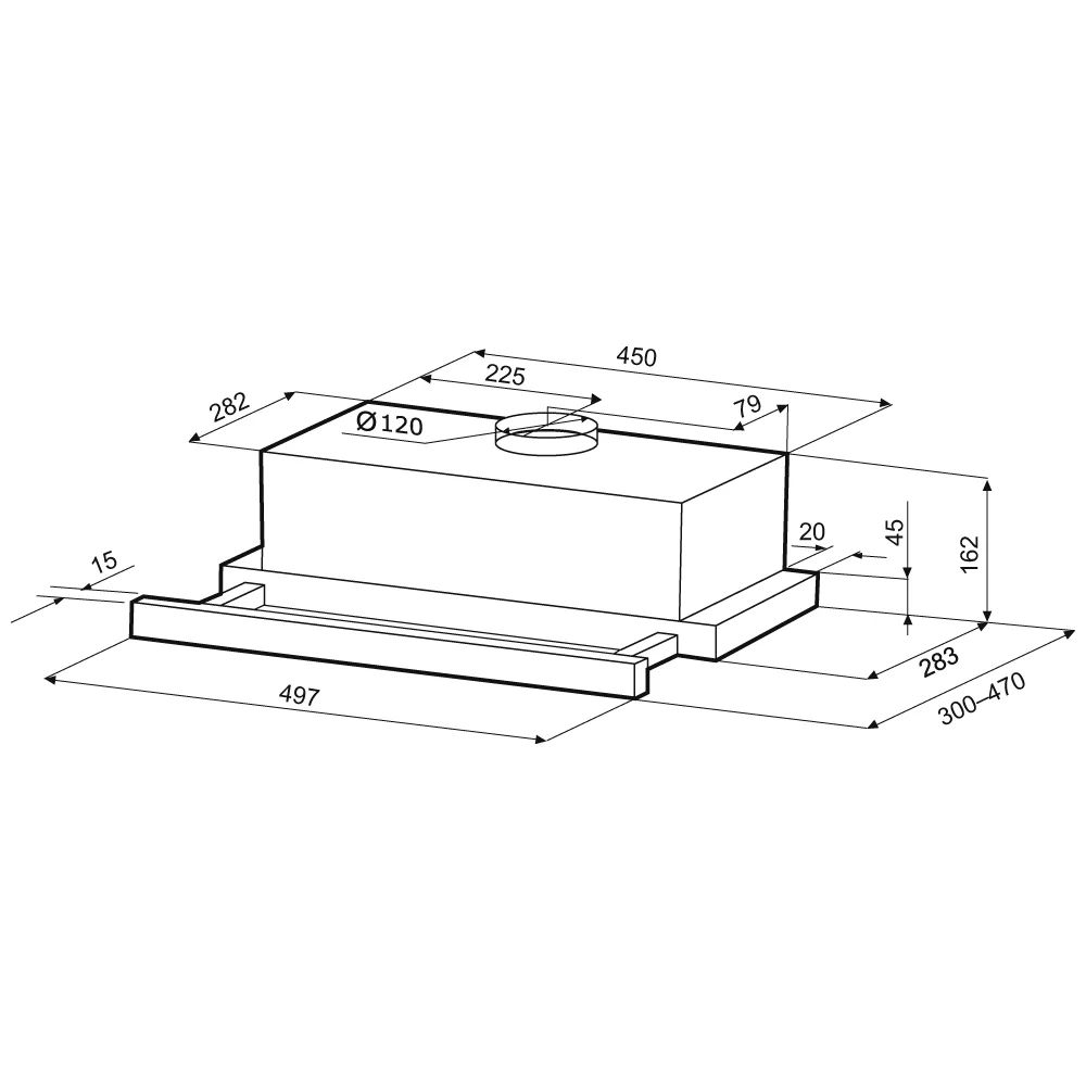 Купить Вытяжка встраиваемая KRONA KAMILLA T 500 INOX — Фото 3